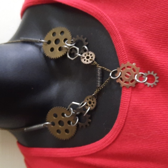 Source Unknown Jewelry - Steampunk Gears Springs Details Necklace Absolutely Unique